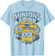 Despicable Me Minions Vintage Group Graphic T-Shirt - T-Shirt | Light Blue
