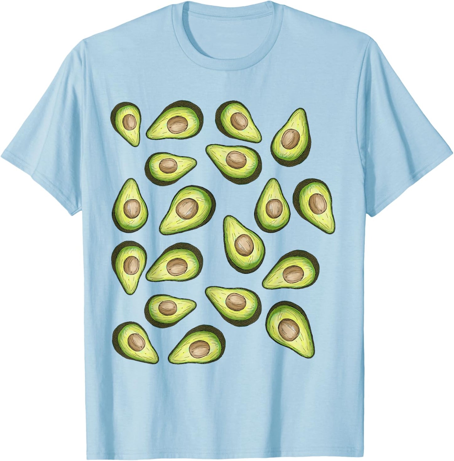 Avocados Pattern Funny Holy Guacamole Costume T-Shirt - T-Shirt | Light Blue