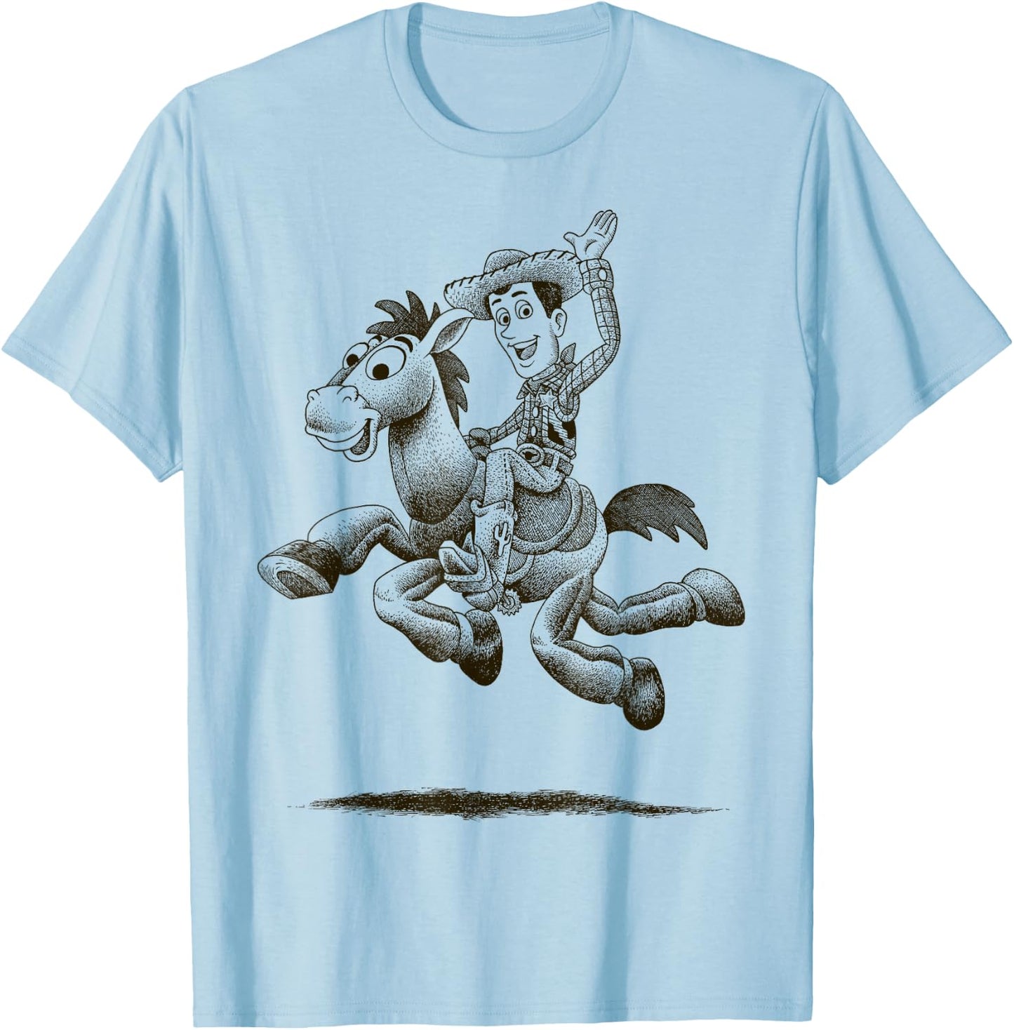 Disney Pixar Toy Story Woody Bullseye Sketch Graphic T-Shirt - T-Shirt | Light Blue