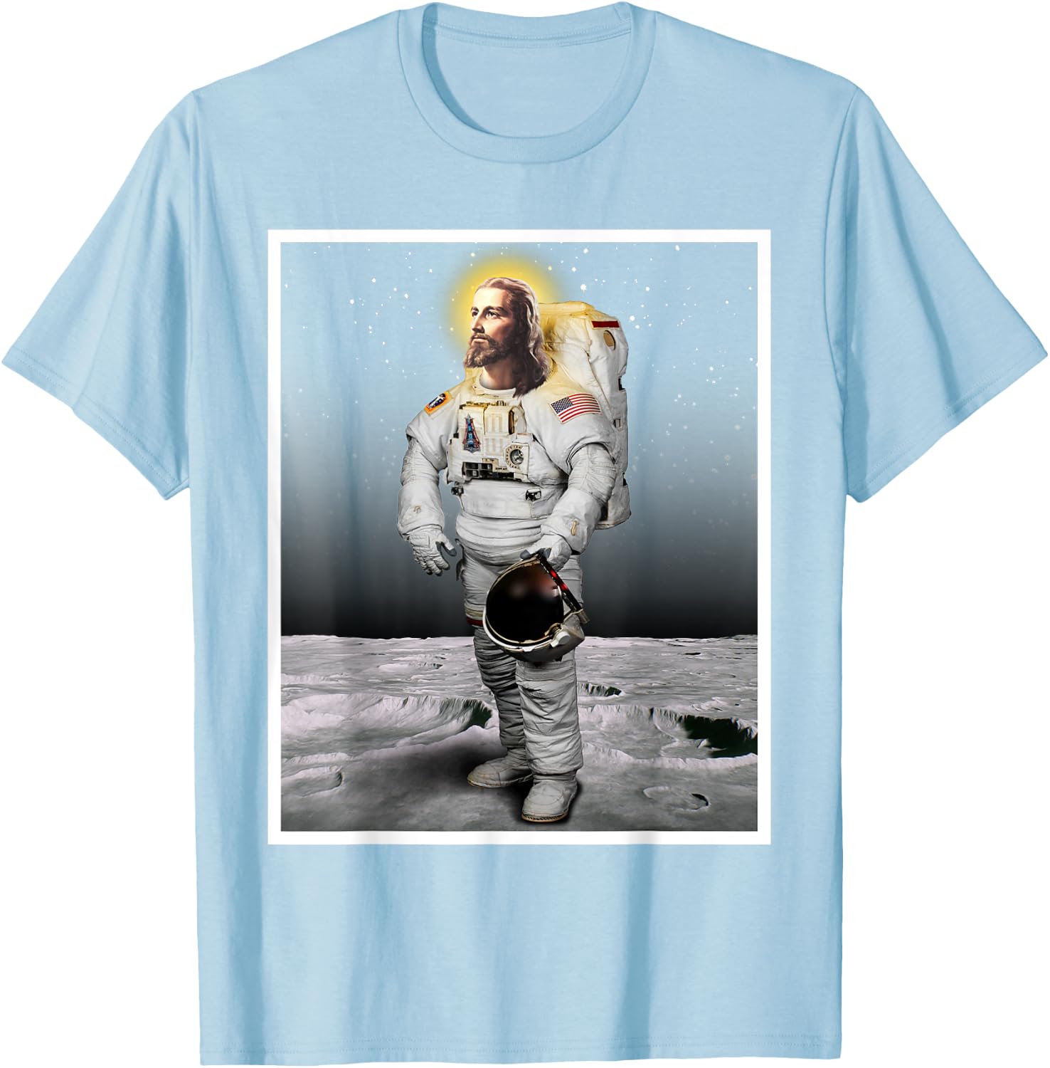 Jesus was an Astronaut Shirt - Sarcastic Funny Jesus T-Shirt - T-Shirt | Light Blue