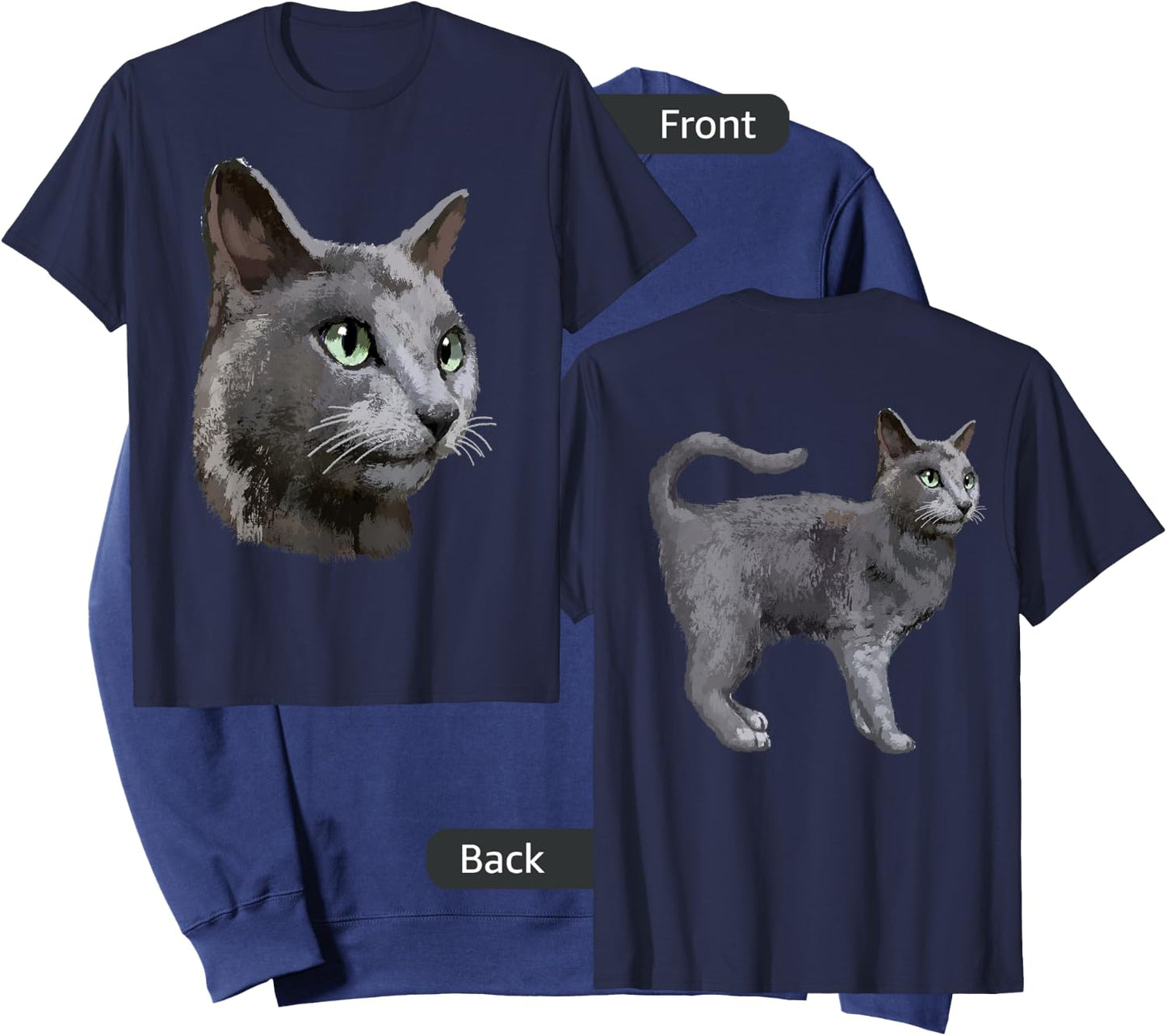 Russian Blue Cat T Shirt Men Women Kids Sweatshirt - Sweatshirt | Navy