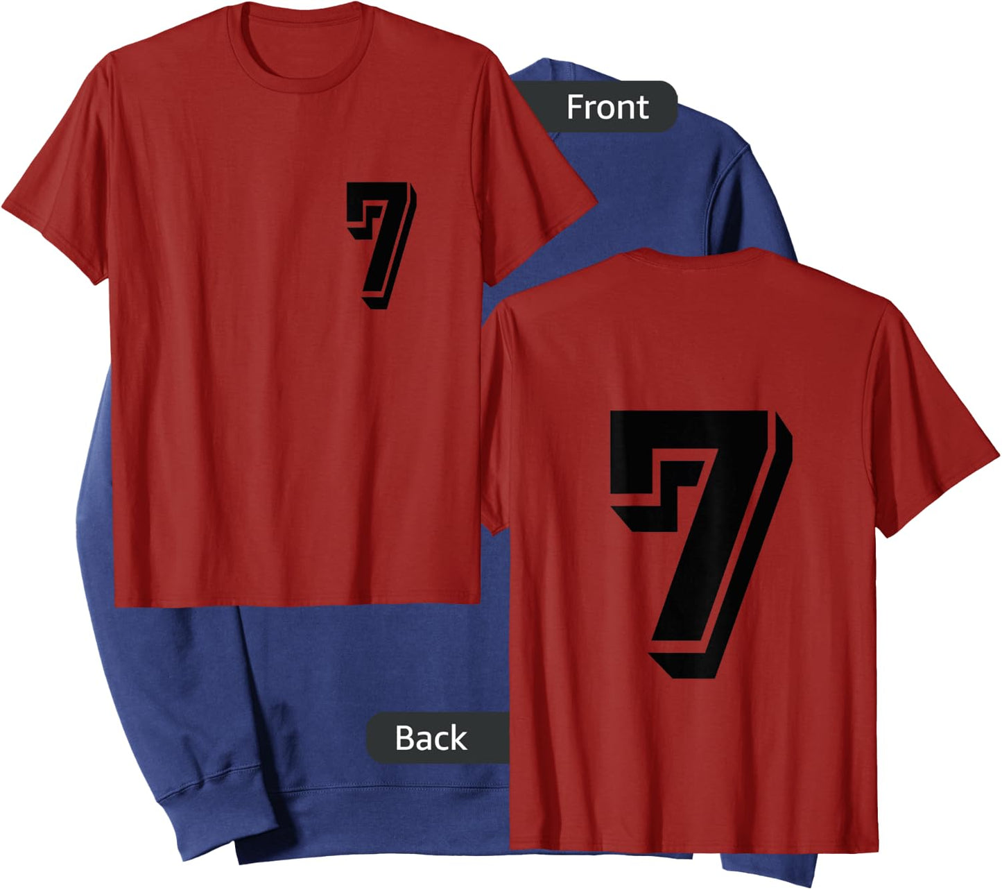 Front and Back number 7 Jersey My Favorite Player #7 Sweatshirt - Sweatshirt | Navy
