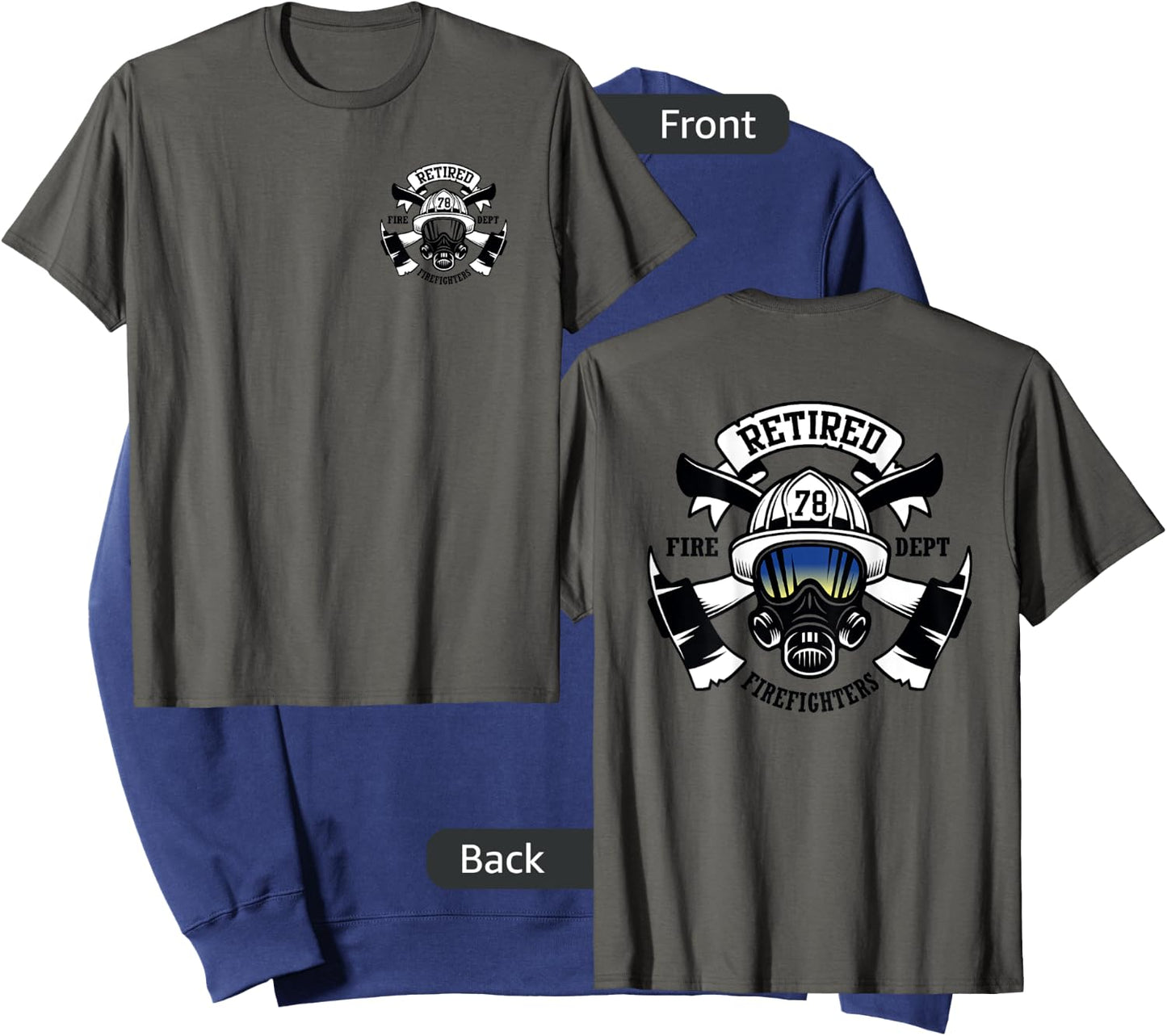Retired Firefighters Tribute - Custom Front & Back Sweatshirt - Sweatshirt | Navy