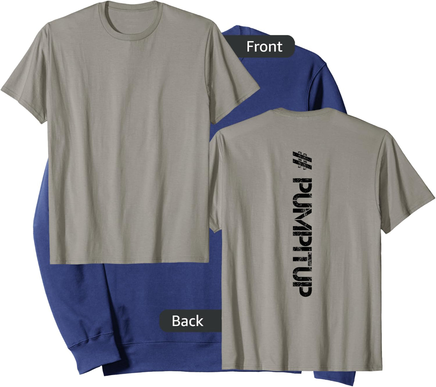 DISTRESSED Backprint Hashtag Gym PUMP IT UP Shirt Sweatshirt - Sweatshirt | Navy
