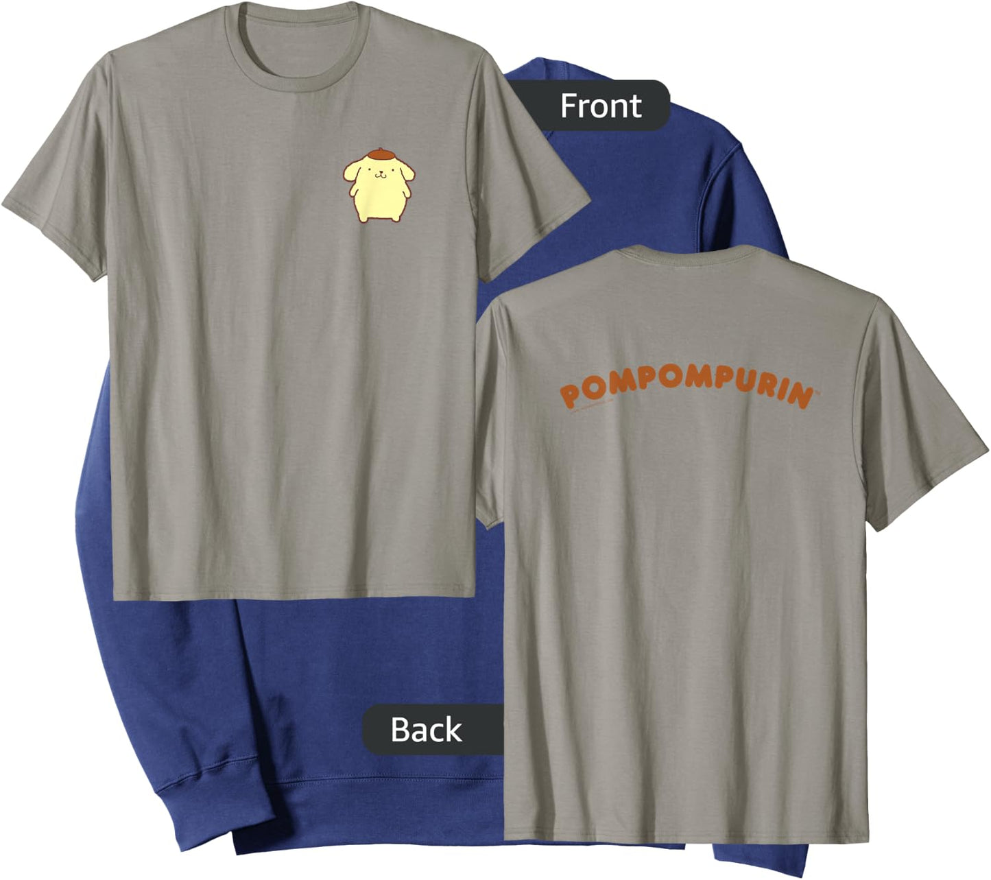 Sanrio Pompompurin Front and Back Logo Shirt Sweatshirt - Sweatshirt | Navy