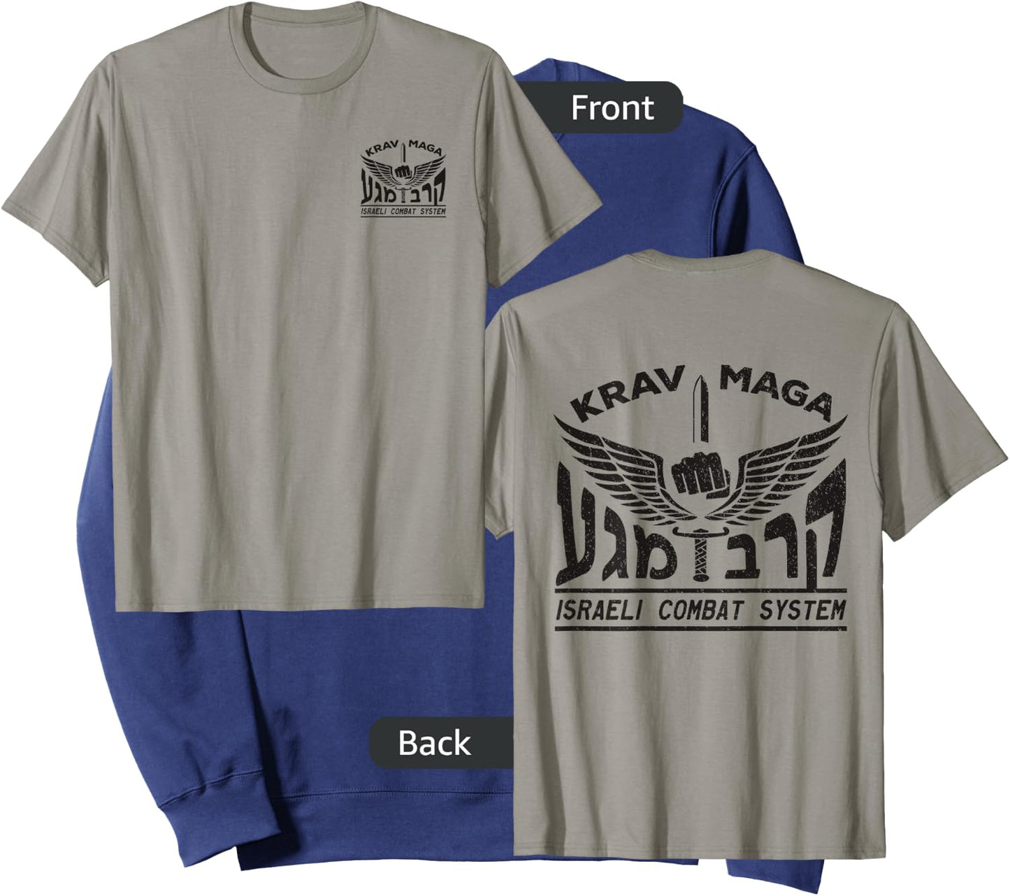 Krav MAGA Shirt Israeli Combat System IDF Front Back Sweatshirt - Sweatshirt | Navy