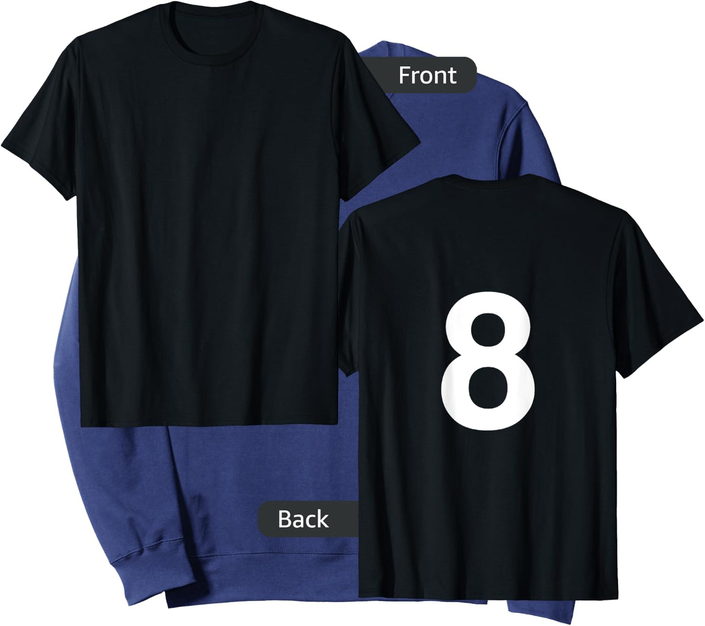 Number 8 Numbered Shirt Number on Back Sweatshirt - Sweatshirt | Navy
