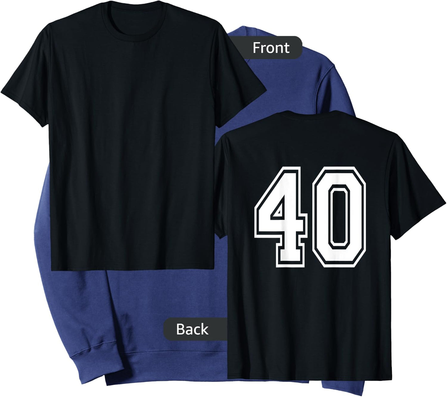 Number 40 Sports Player Number BACK Of Shirt Only Sweatshirt - Sweatshirt | Navy