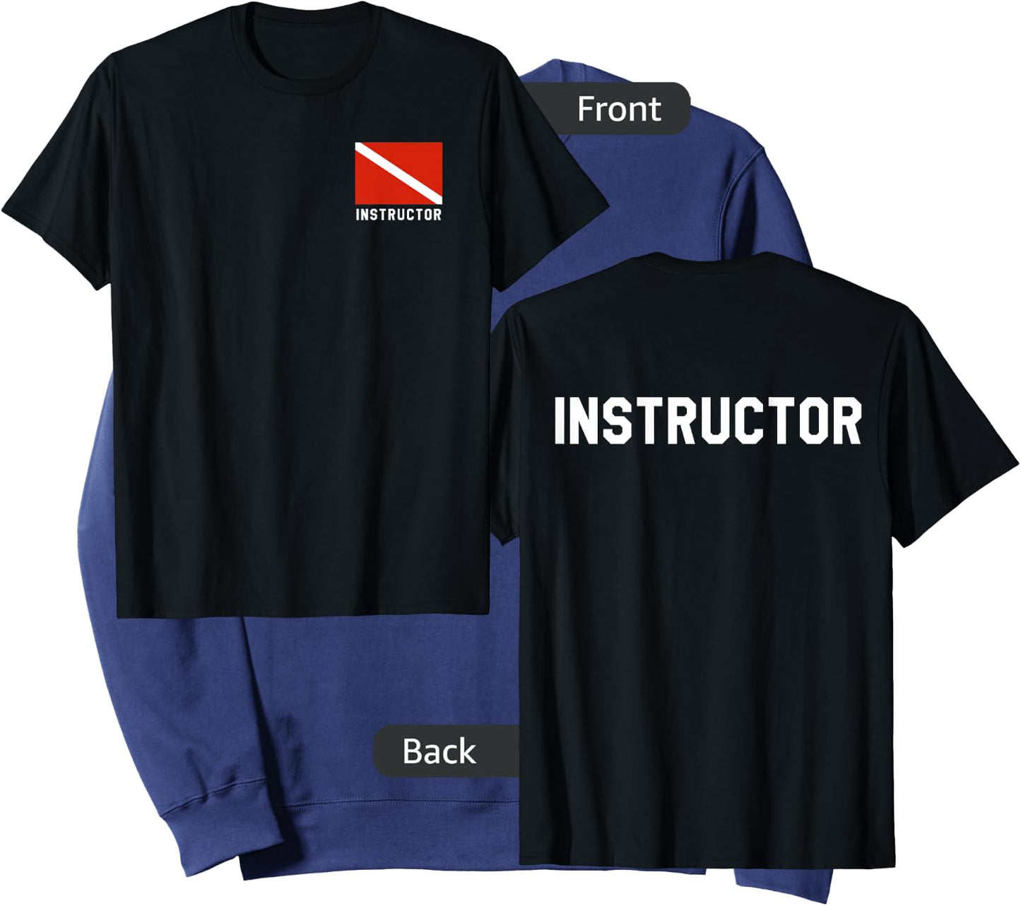 Divers Flag Double Sided Scuba Diving Instructor Shirt Sweatshirt - Sweatshirt | Navy