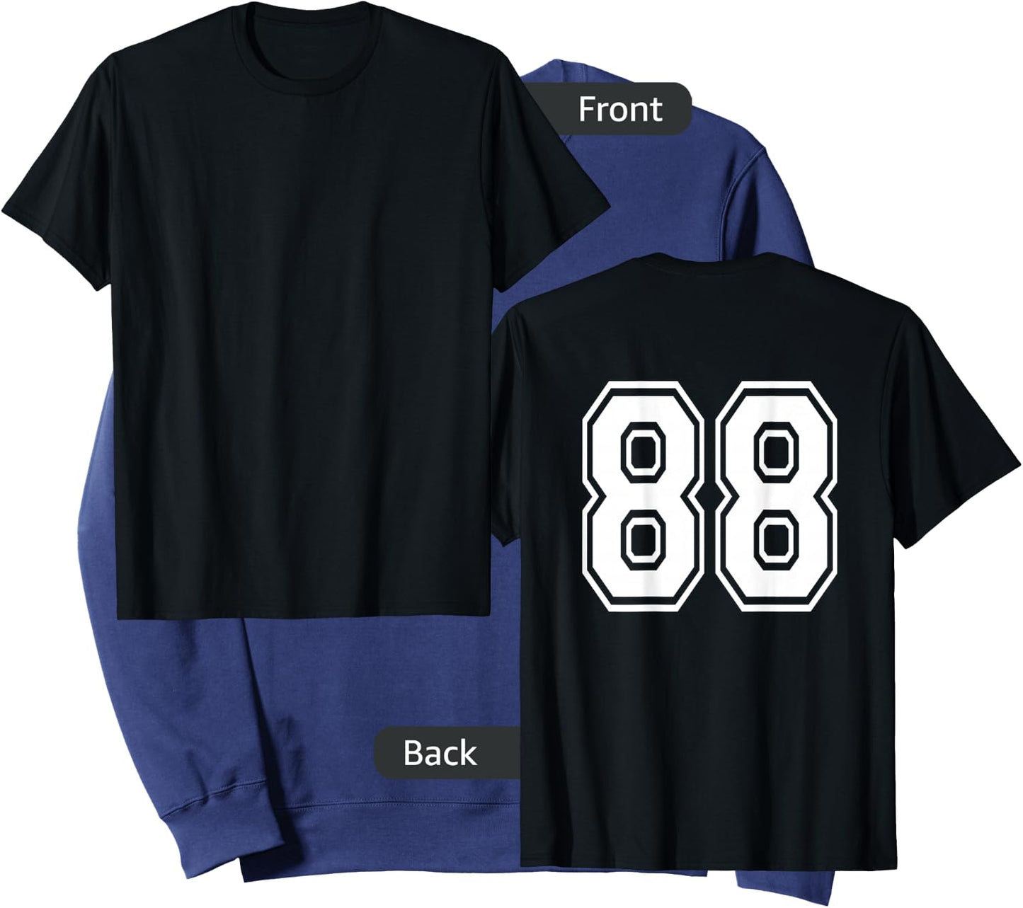 Number 88 Sports Player Number BACK Of Shirt Only Sweatshirt - Sweatshirt | Navy