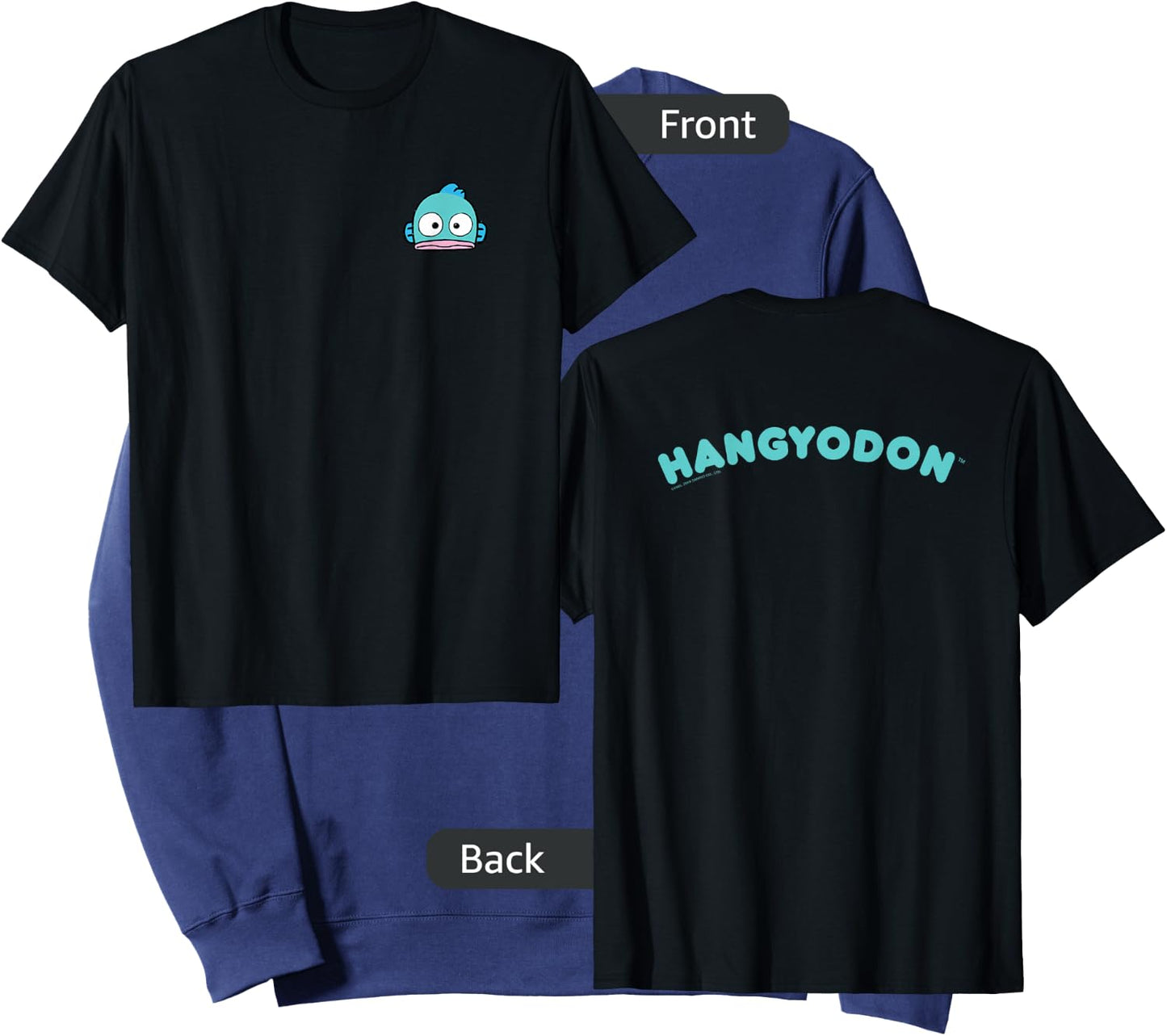 Hangyodon Front and Back Logo Shirt Sweatshirt - Sweatshirt | Navy