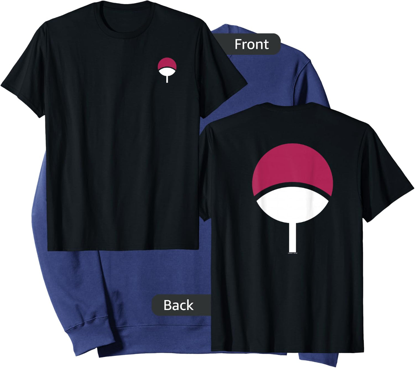 Naruto Shippuden Sasuke Uchiha Icon Front and Back Anime Sweatshirt - Sweatshirt | Navy