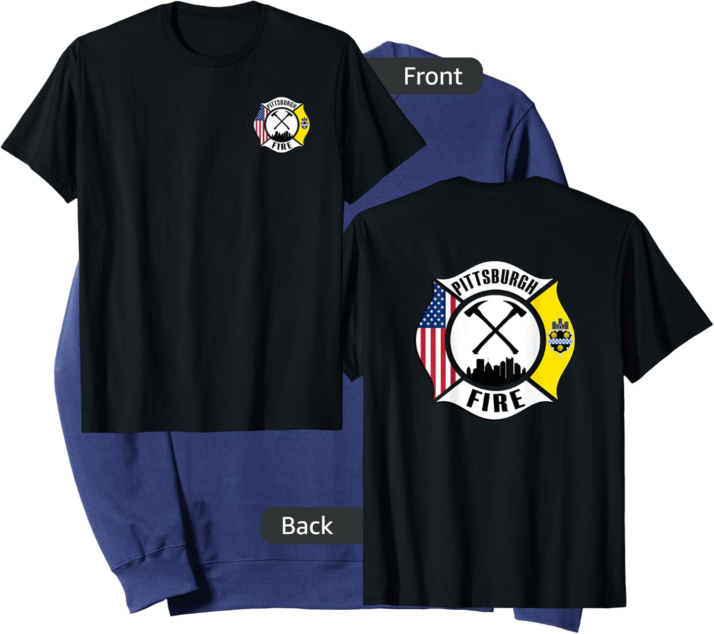 Pittsburgh Fire Bureau Pennsylvania Fireman Rescue Red Line Sweatshirt - Sweatshirt | Navy