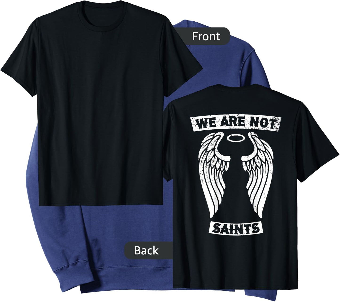 AA NA We Are Not Saints Biker Sober Gift | Art on Back Sweatshirt - Sweatshirt | Navy