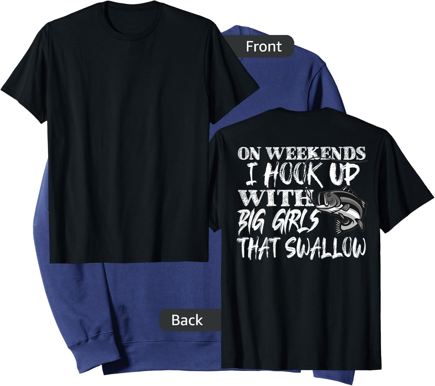 Funny Quote Fishing Shirt Printed On Back Sweatshirt - Sweatshirt | Navy