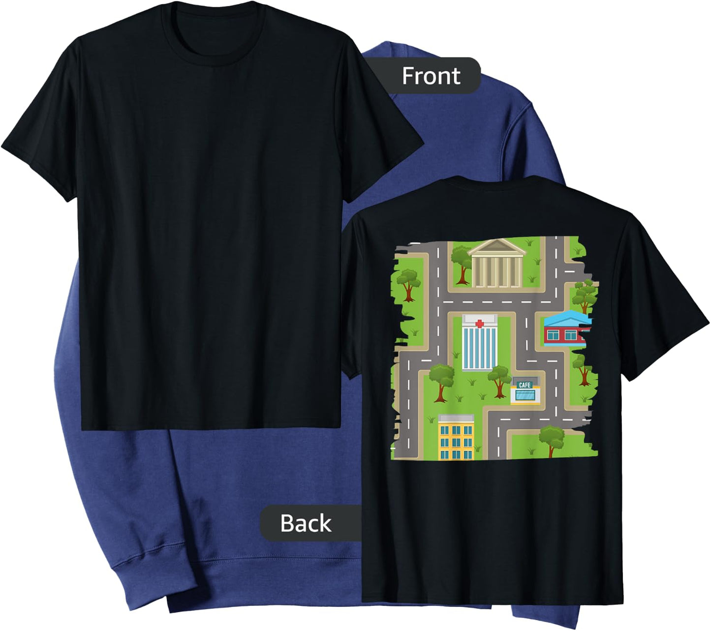 Back scratching Shirt with Road Map Cars Sweatshirt - Sweatshirt | Navy