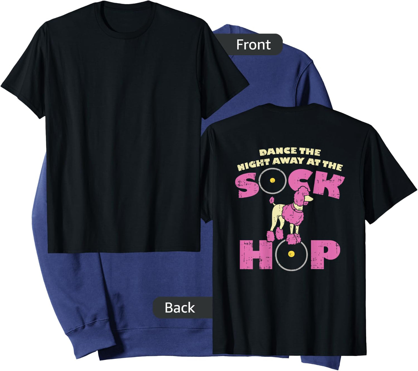Sock Hop Party Attire 50s Pink Poodle Sweatshirt - Sweatshirt | Navy