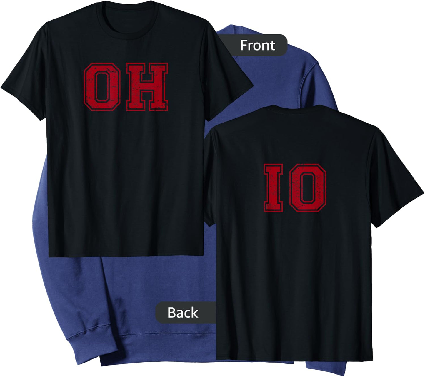 Vintage OH IO Double-sided Sweatshirt - Sweatshirt | Navy