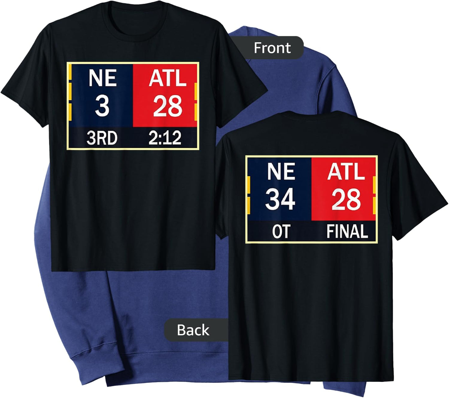 NE 3 ATL 28 Final 2 Sides 1 Game Sweatshirt - Sweatshirt | Navy