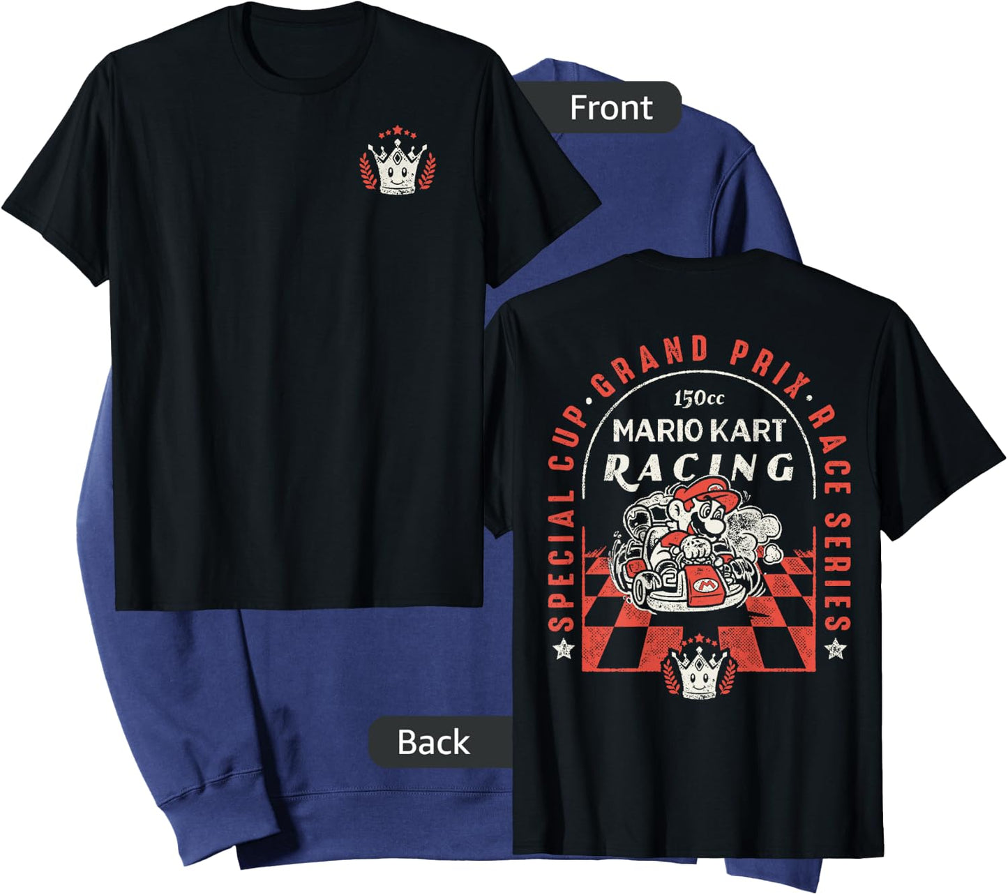 Mario Kart Victory Crown Front 150cc Racing Graphic Sweatshirt - Sweatshirt | Navy