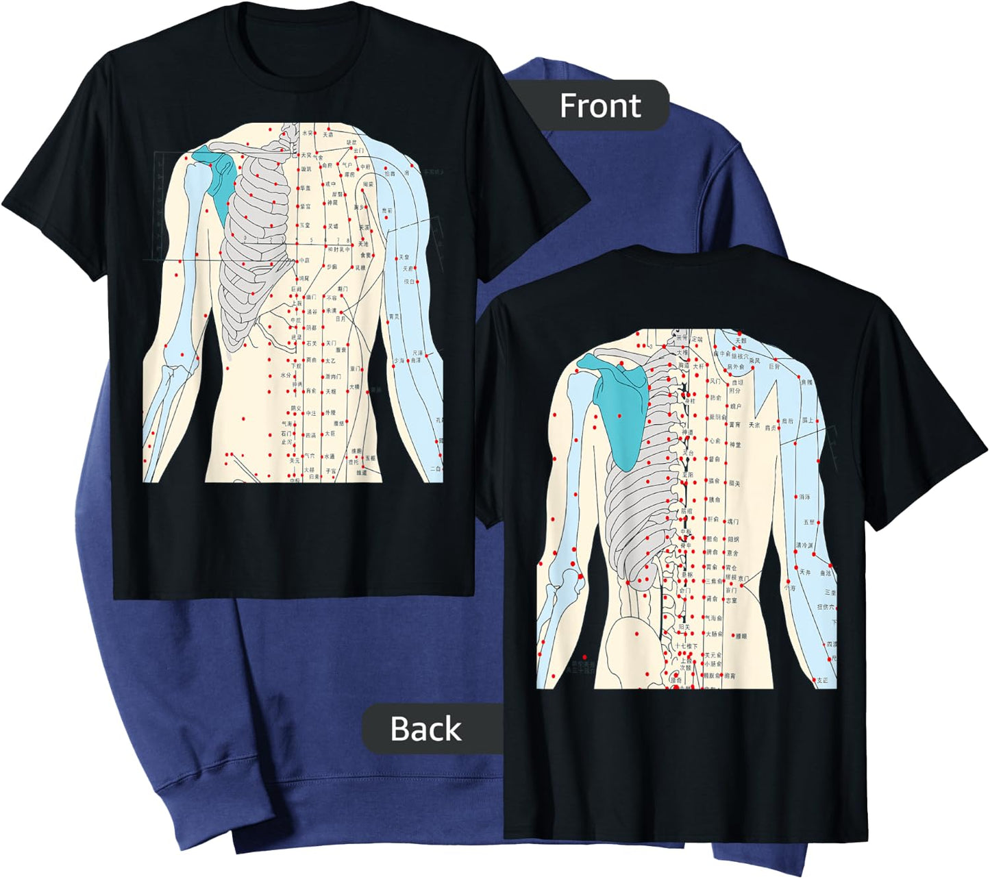 Acupuncture Chinese Medicine Healing Meridian 2 Side Sweatshirt - Sweatshirt | Navy