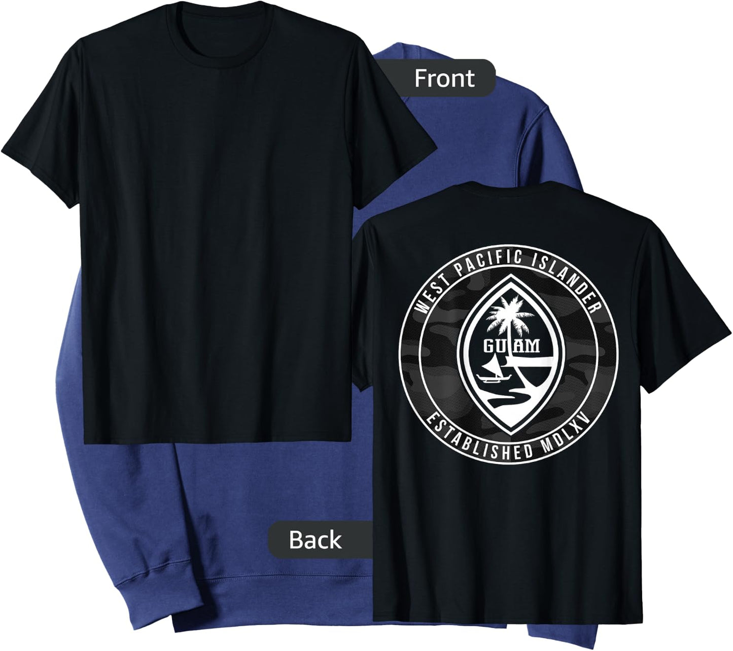 Guam Shirt - Guam Seal T Shirt Back Print Only Sweatshirt - Sweatshirt | Navy