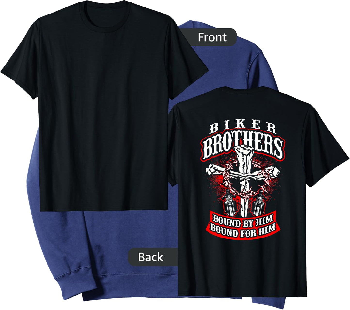 Biker Brothers Christian Cross Jesus Motorcycle Shirt Sweatshirt - Sweatshirt | Navy