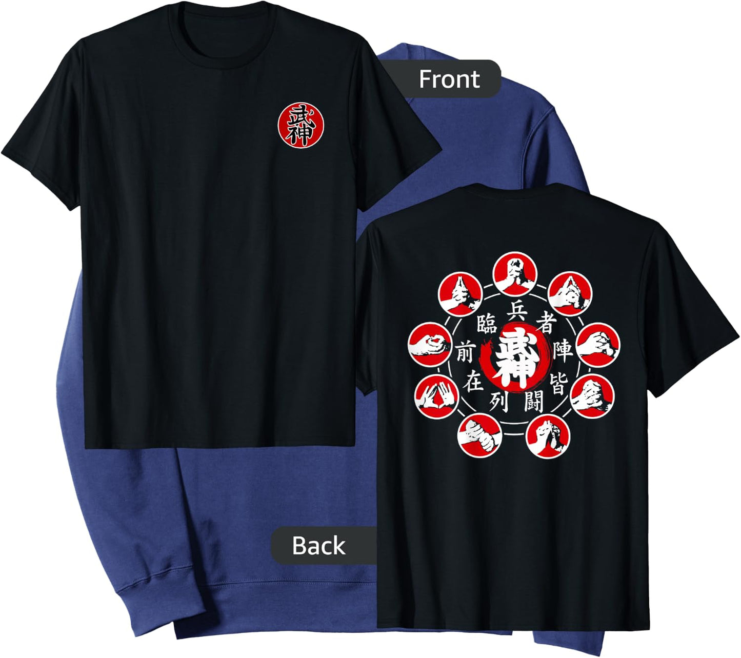 Bujinkan Ninjutsu Ninja Nine Hand Seals Kuji In Sweatshirt - Sweatshirt | Navy