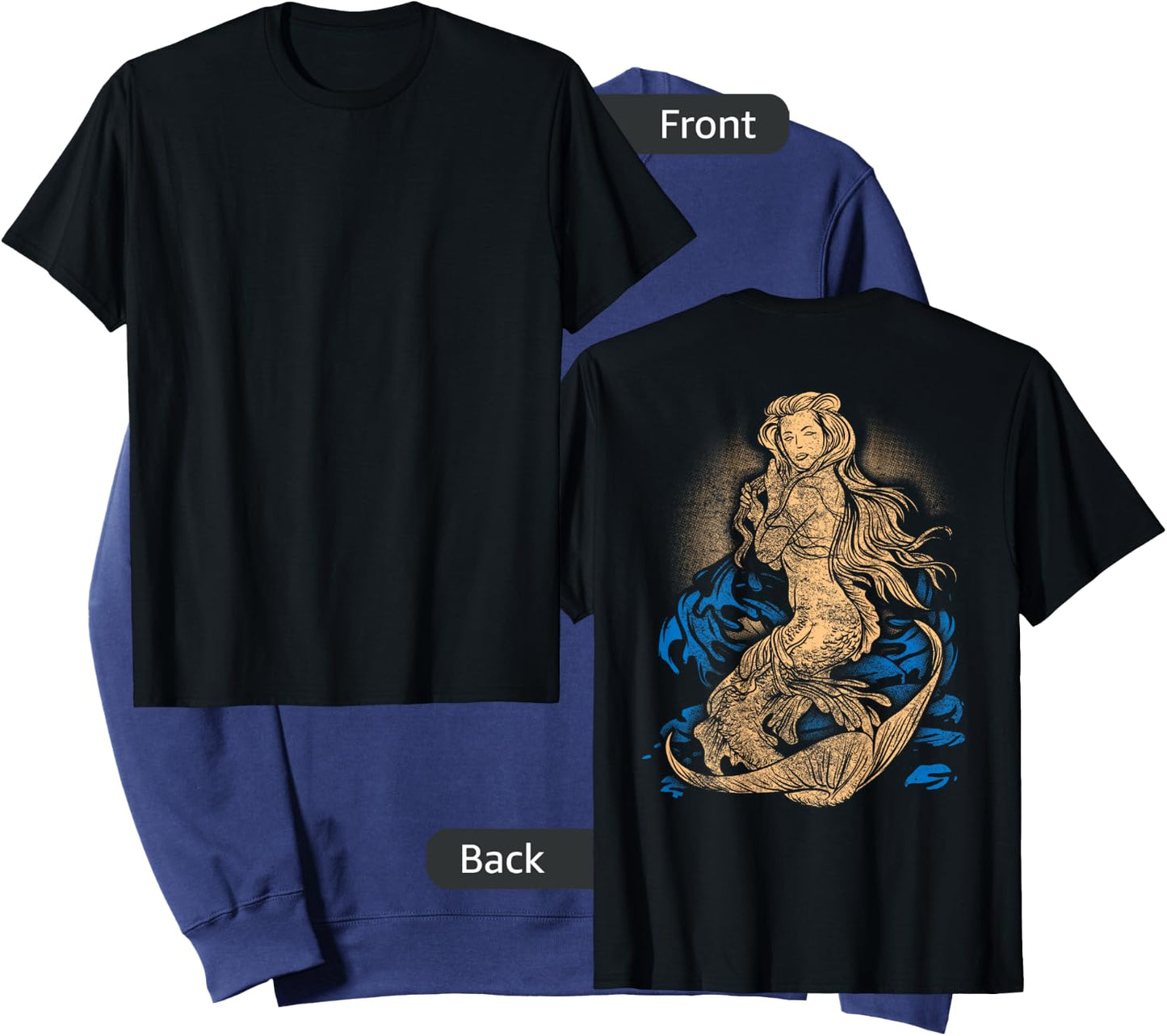 Mermaid Tattoo Shirt Vintage Pin Up Girl Soldier Sailor Sweatshirt - Sweatshirt | Navy