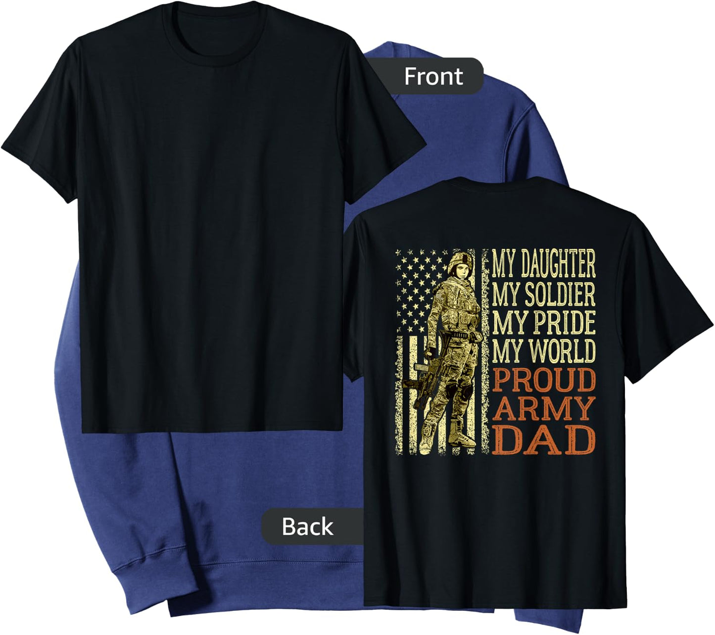 My Daughter My Soldier Hero Proud Army Dad Military Father Sweatshirt - Sweatshirt | Navy