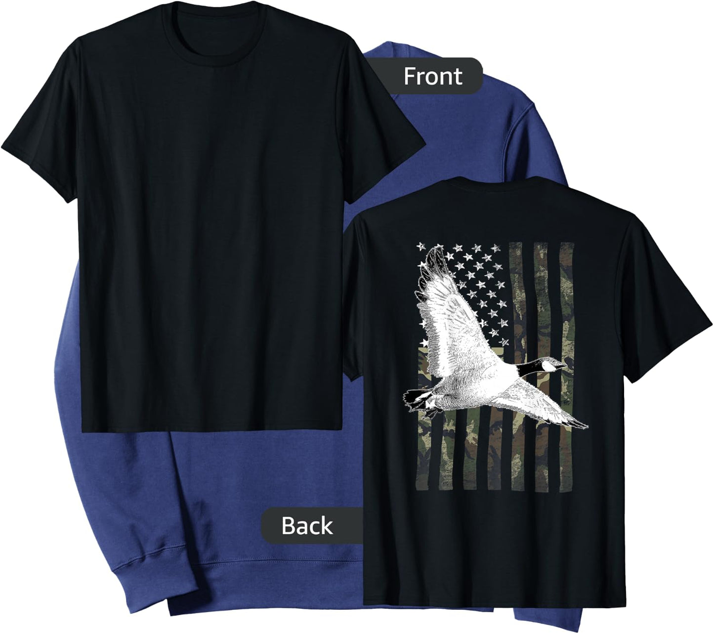 Goose Hunting Camo Flag (on Back) Sweatshirt - Sweatshirt | Navy
