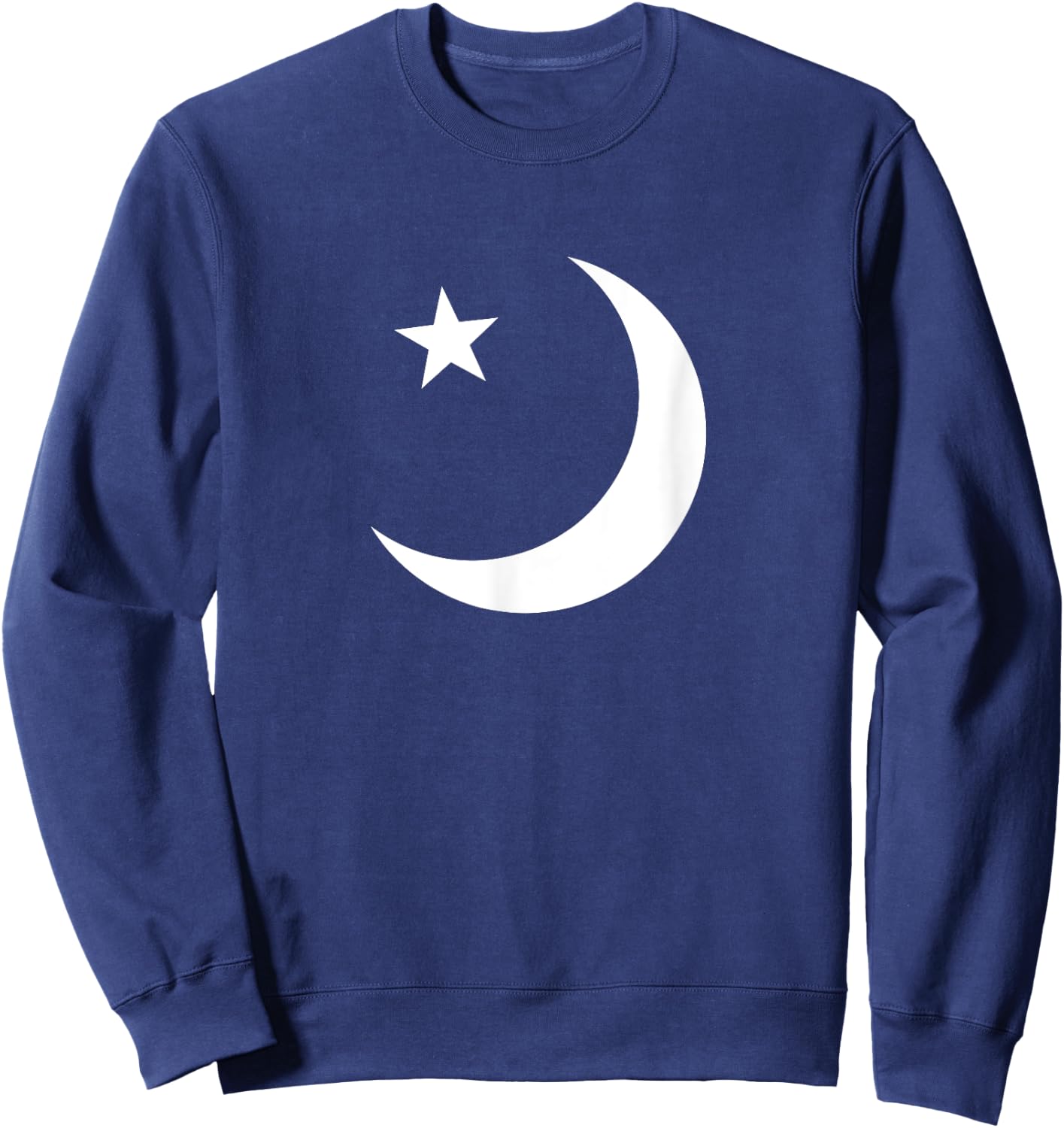Crescent Moon Star White T Shirt Sweatshirt - Sweatshirt | Navy