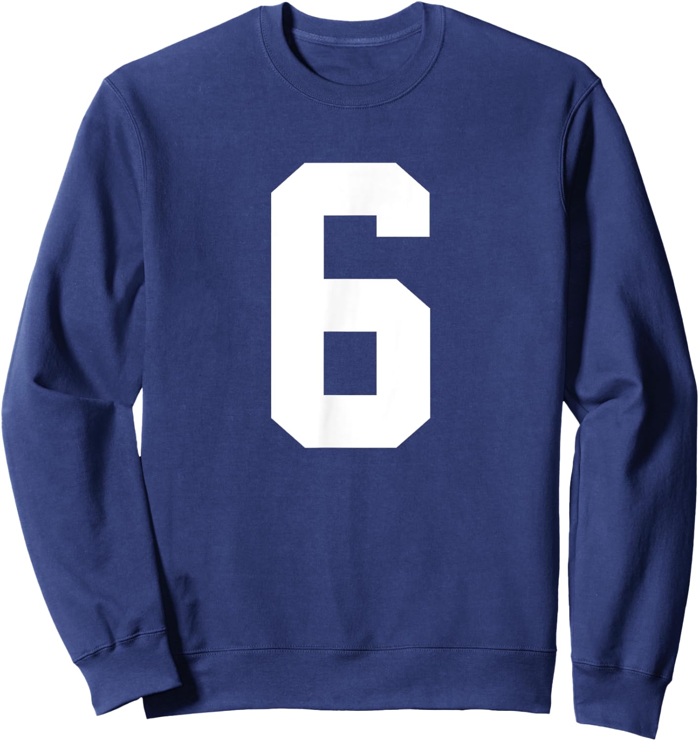 #6 Team Sports Jersey Number Front & Back Player / Fan Sweatshirt - Sweatshirt | Navy