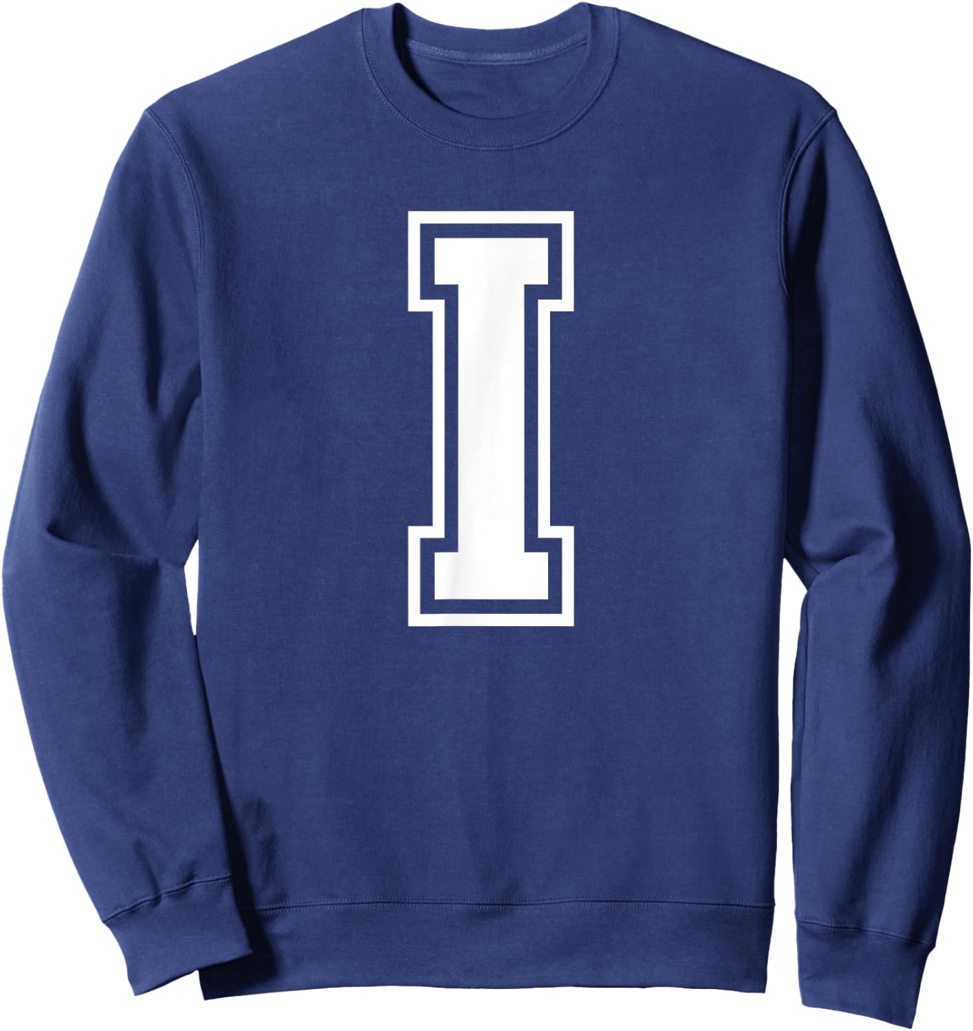 Letter I Name Initial Varsity Alphabet Monogram Sweatshirt - Sweatshirt | Navy