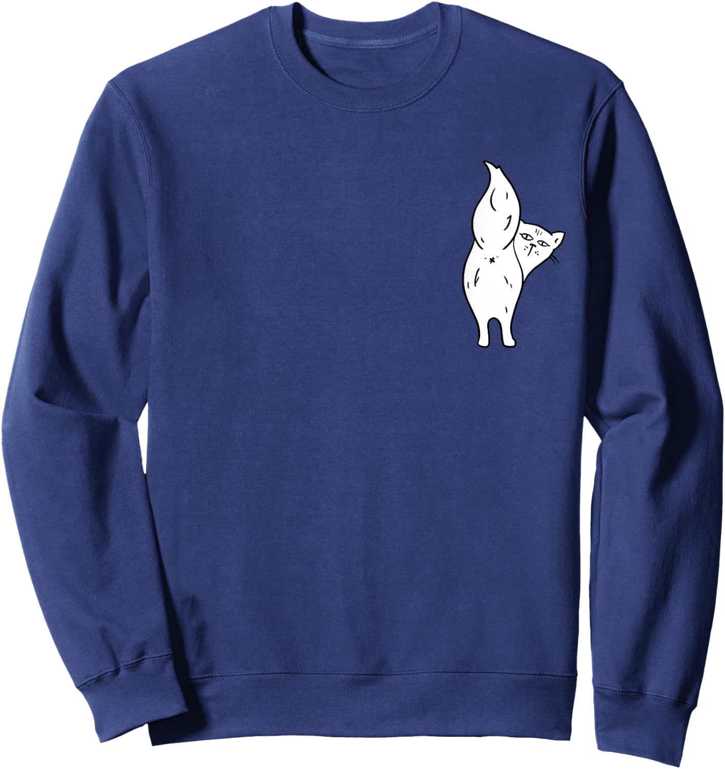 Cat Butthole Shirt Pocket Offensive Animal Butt Cat Lady Sweatshirt - Sweatshirt | Navy
