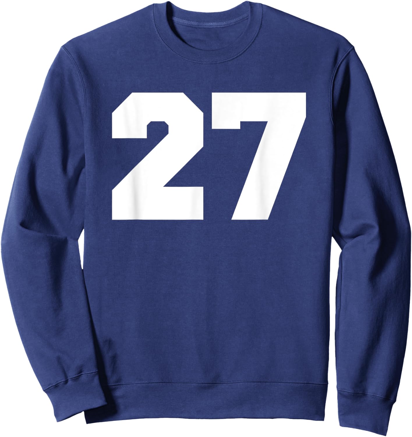 Number 27 Sports Jersey Player #27 Fan FRONT Print Varsity Sweatshirt - Sweatshirt | Navy