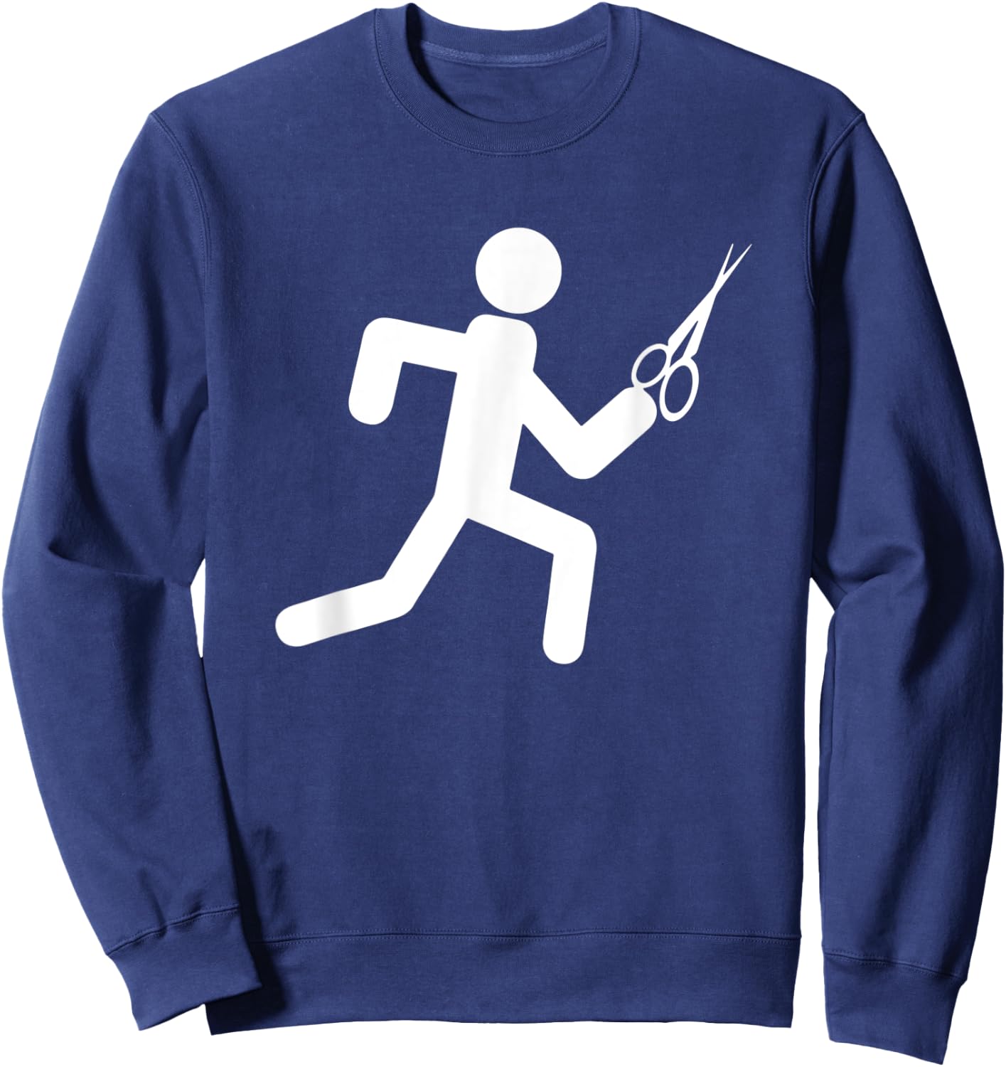 Funny Workout - running with scissors, stickman Sweatshirt - Sweatshirt | Navy