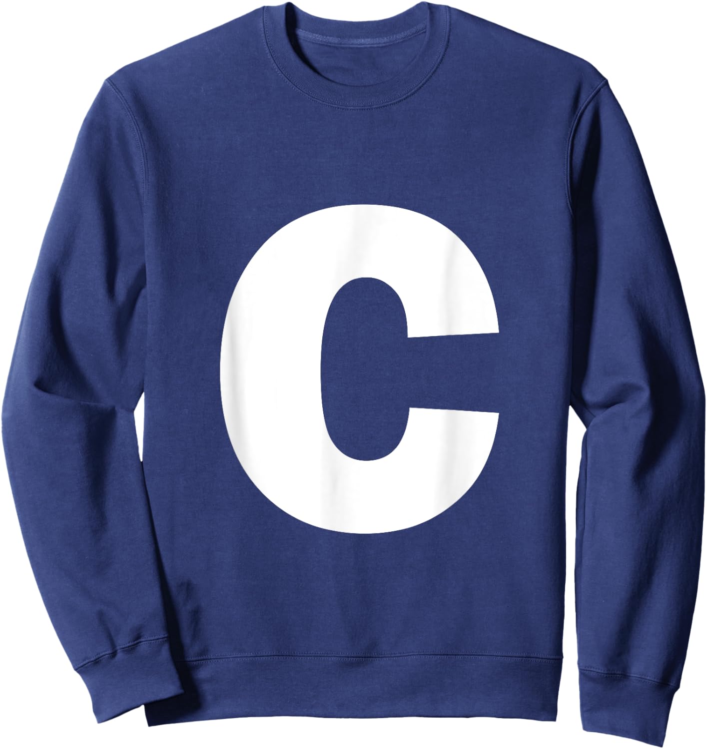 Letter C Capital Alphabet Monogram Initial Sweatshirt - Sweatshirt | Navy