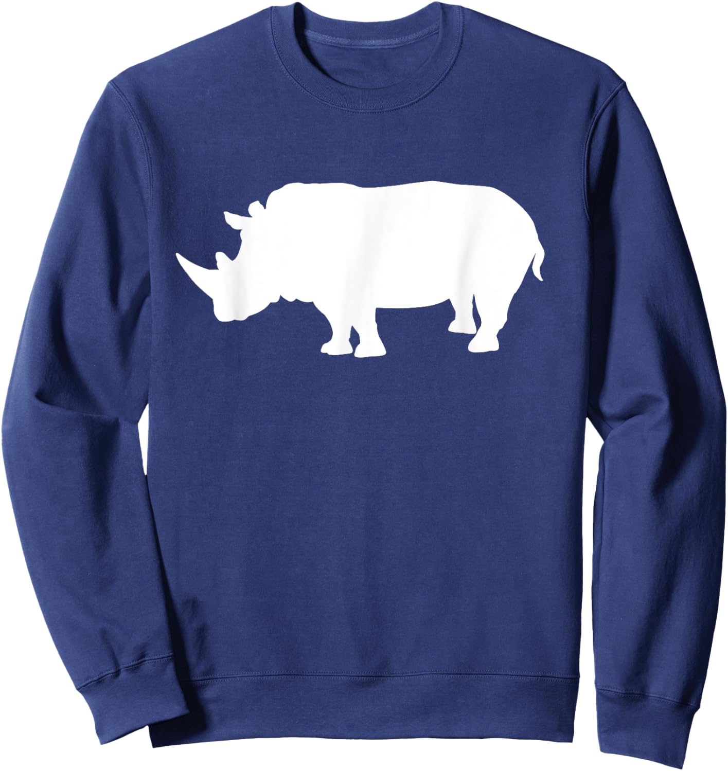 Rhino Shirt White Print - Rhino T Shirt Sweatshirt - Sweatshirt | Navy