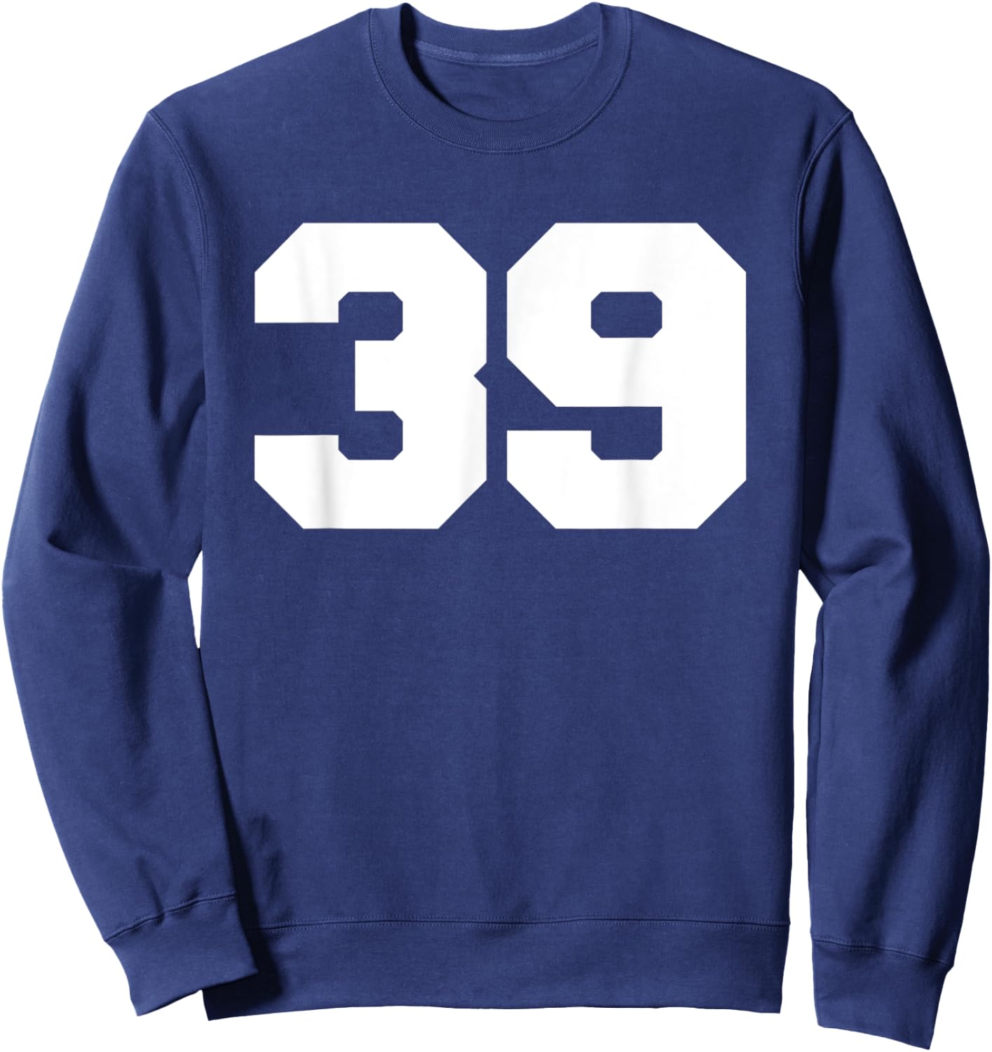 Number 39 Sports Jersey Player #39 Fan FRONT Print Varsity Sweatshirt - Sweatshirt | Navy