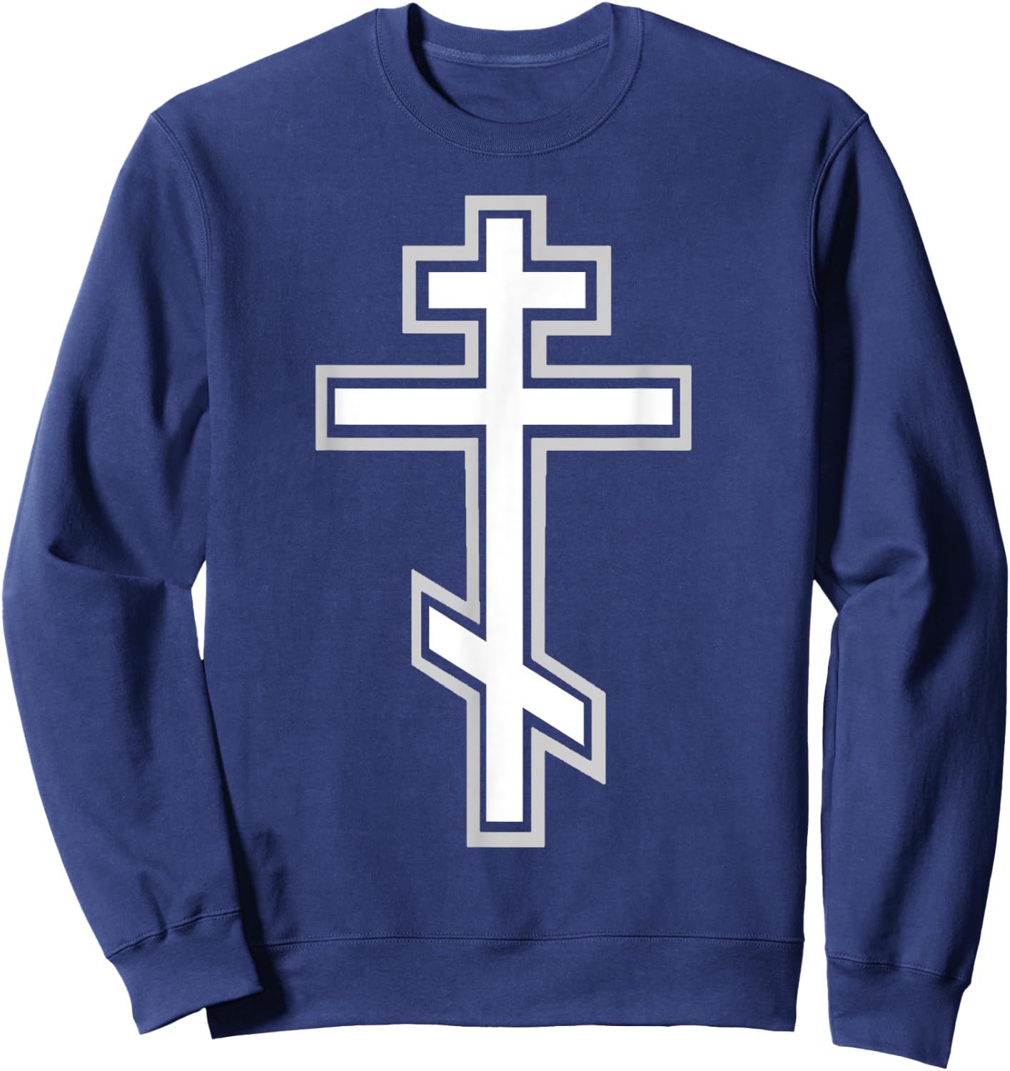 Russian Orthodox Cross. Crucifix Christian Sweatshirt - Sweatshirt | Navy