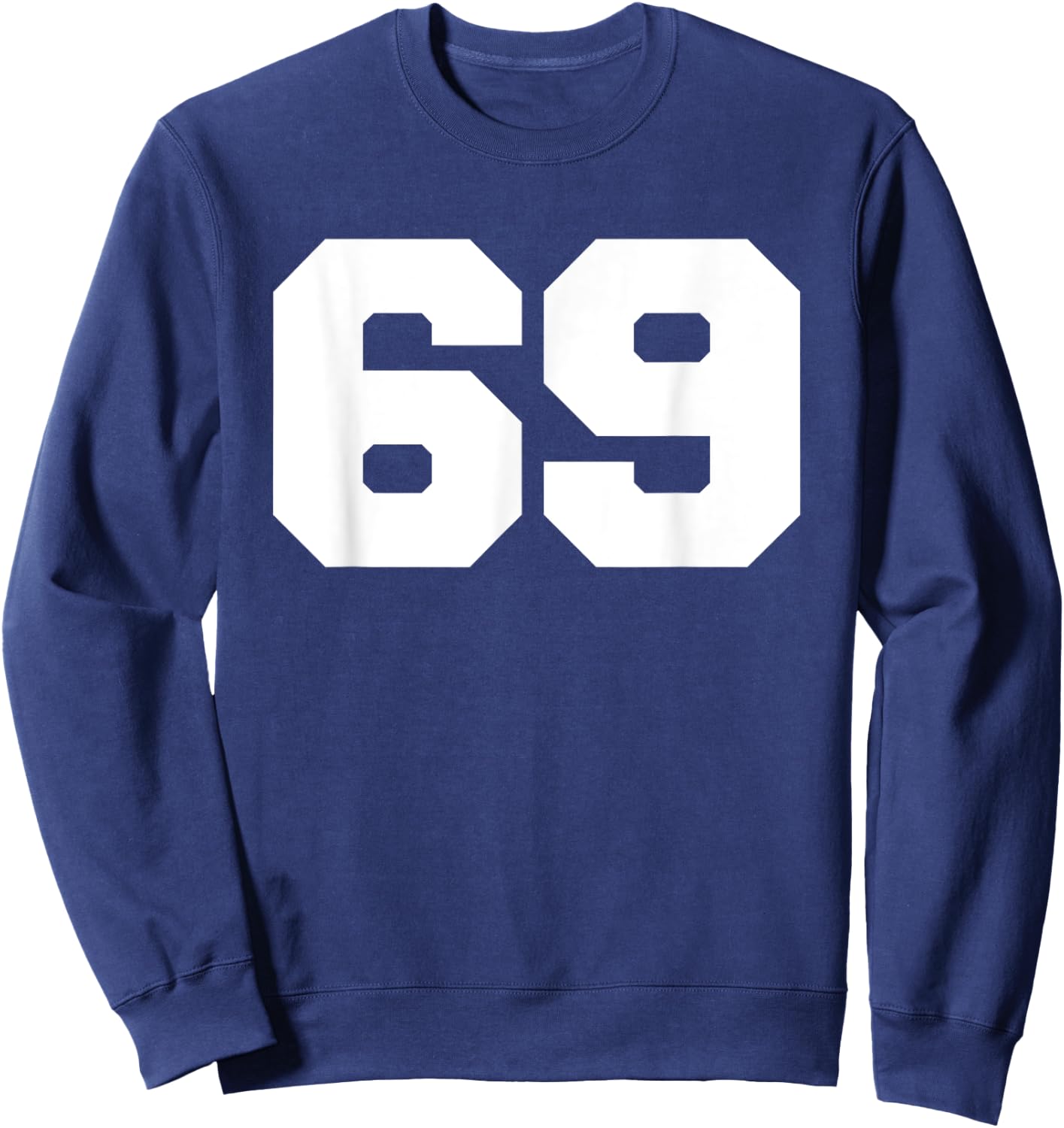 Number 69 Sports Jersey Player #69 Fan FRONT Print Varsity Sweatshirt - Sweatshirt | Navy