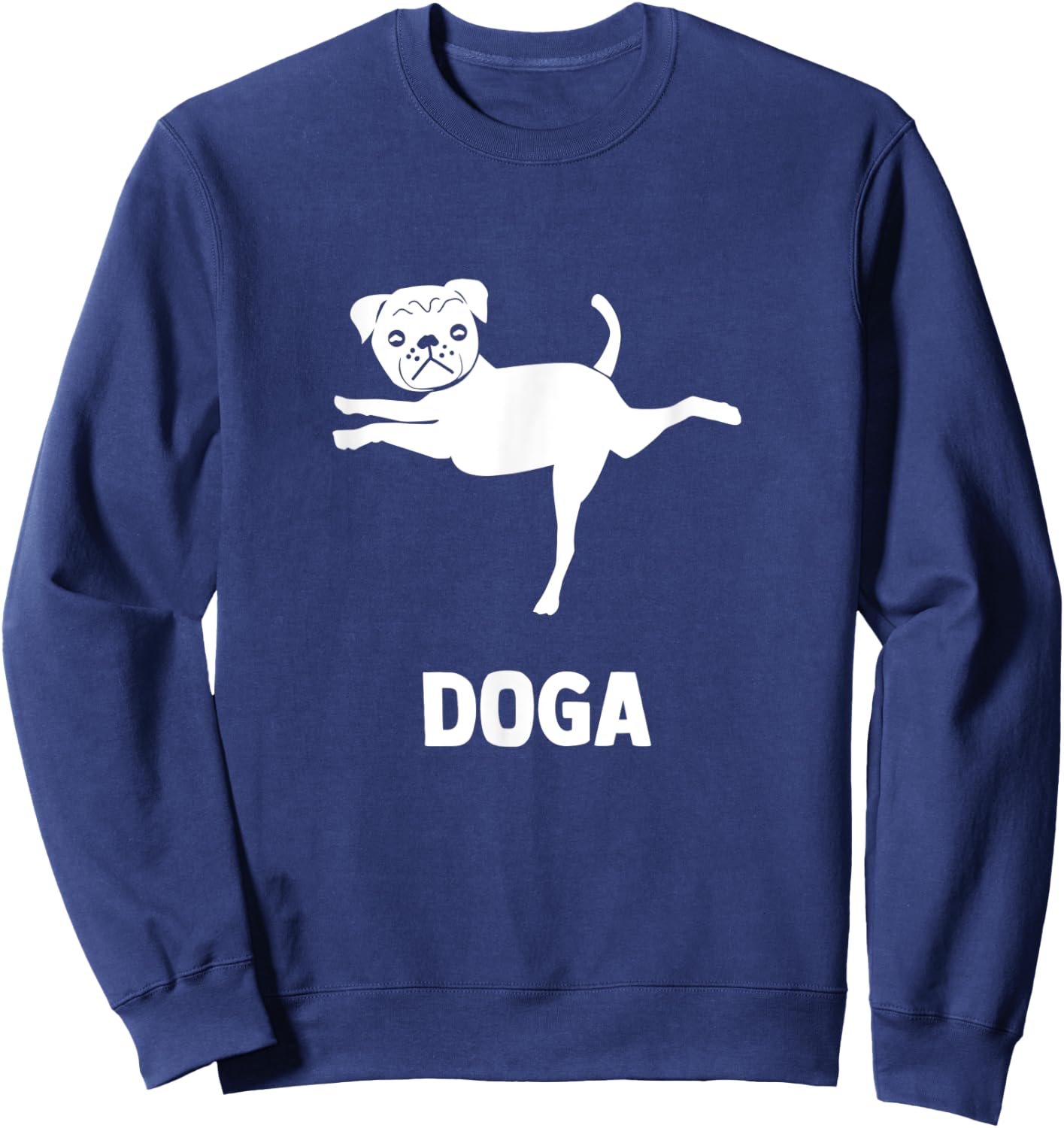 Best Dog & Yoga is DOGA Funny Gift Women Sweatshirt - Sweatshirt | Navy