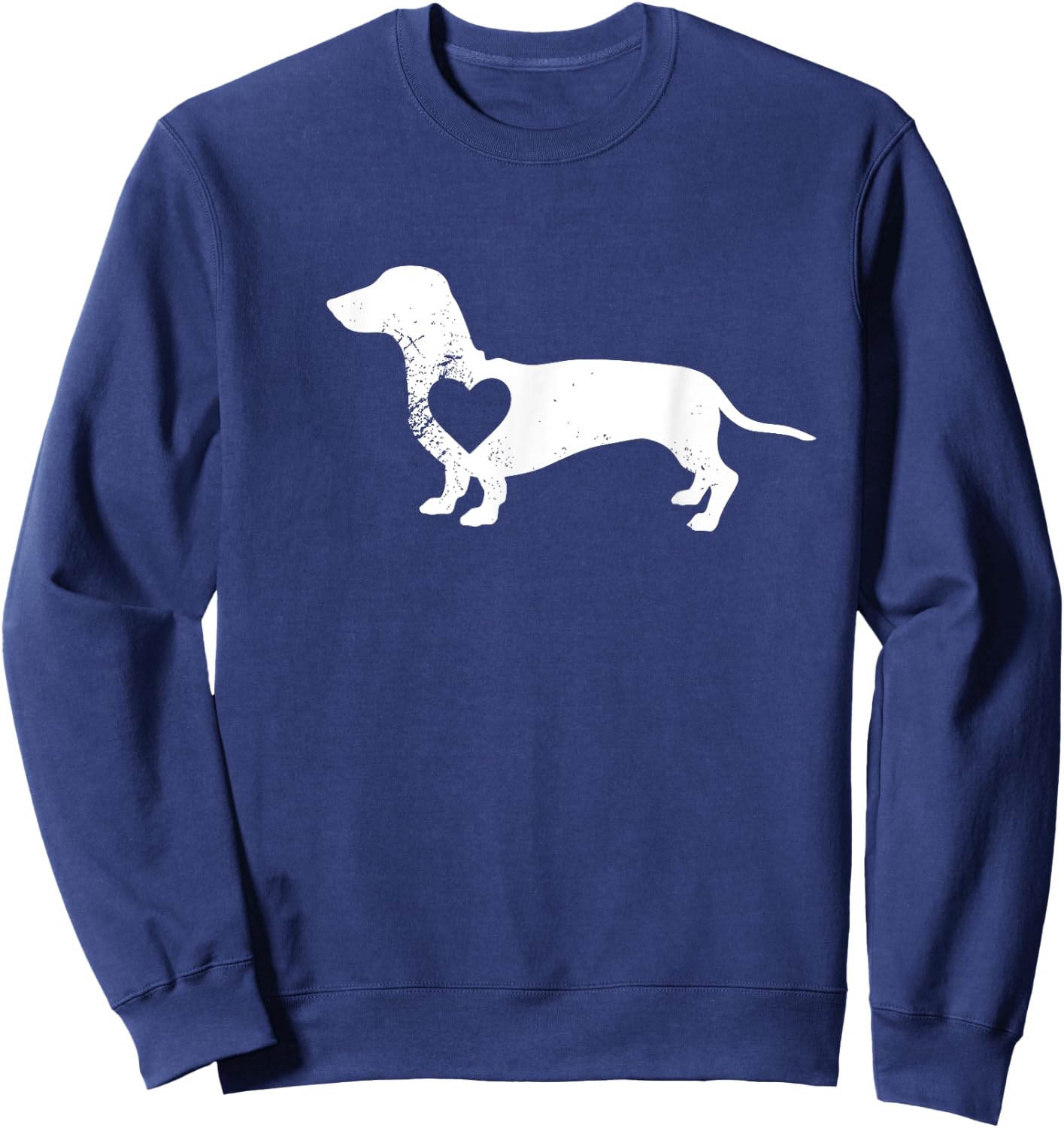 Dachshund Silhouette with Heart - Dog Lover Design Women Kids Sweatshirt - Sweatshirt | Navy