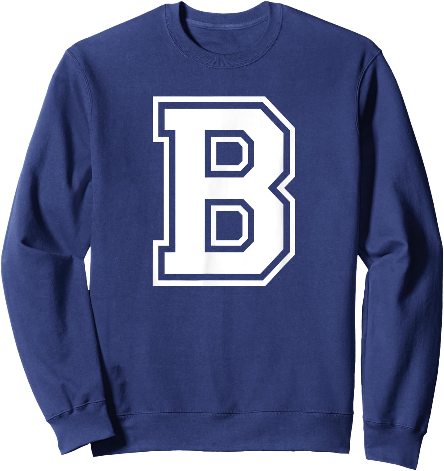 Letter B Name Initial Varsity Alphabet Monogram Sweatshirt - Sweatshirt | Navy