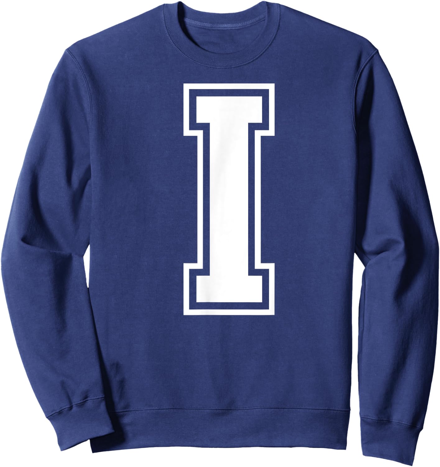 Letter I Capital Alphabet College Varsity Monogram Club Sweatshirt - Sweatshirt | Navy