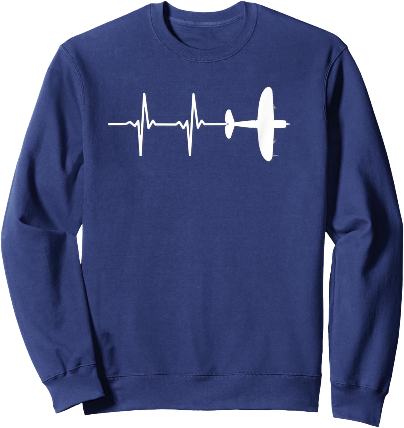 EKG Warbird P-47 Thunderbolt Fighter Airplane Sweatshirt - Sweatshirt | Navy
