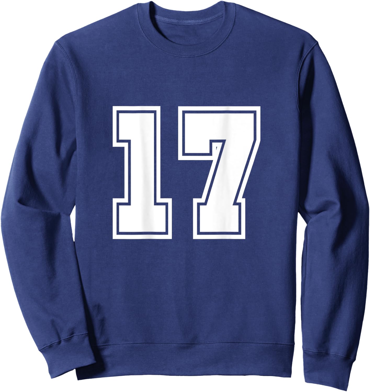 Number 17 No. Seventeen #17 Sport Jerseys Player Sweatshirt - Sweatshirt | Navy
