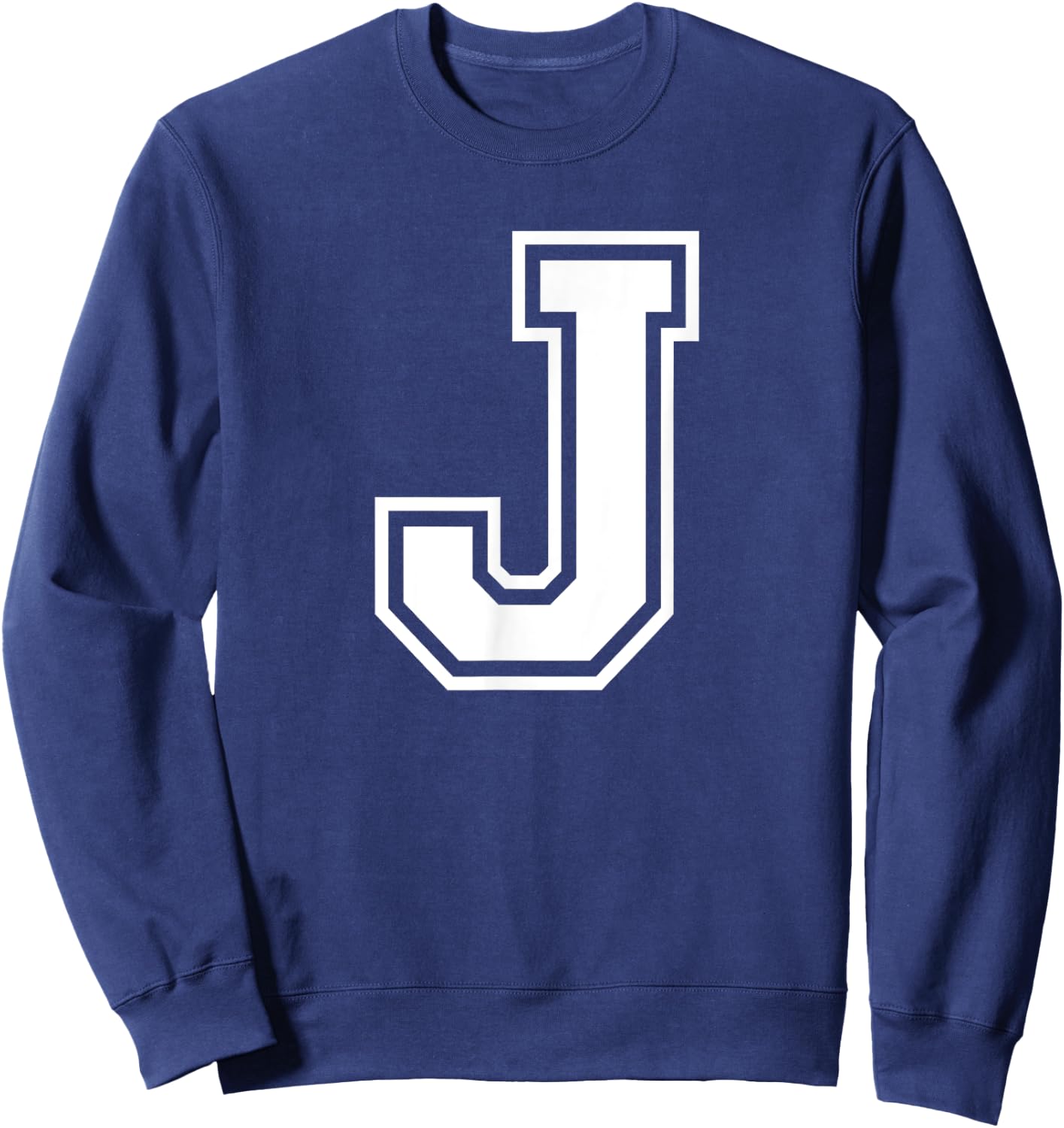 Letter J Name Initial Varsity Alphabet Monogram Sweatshirt - Sweatshirt | Navy