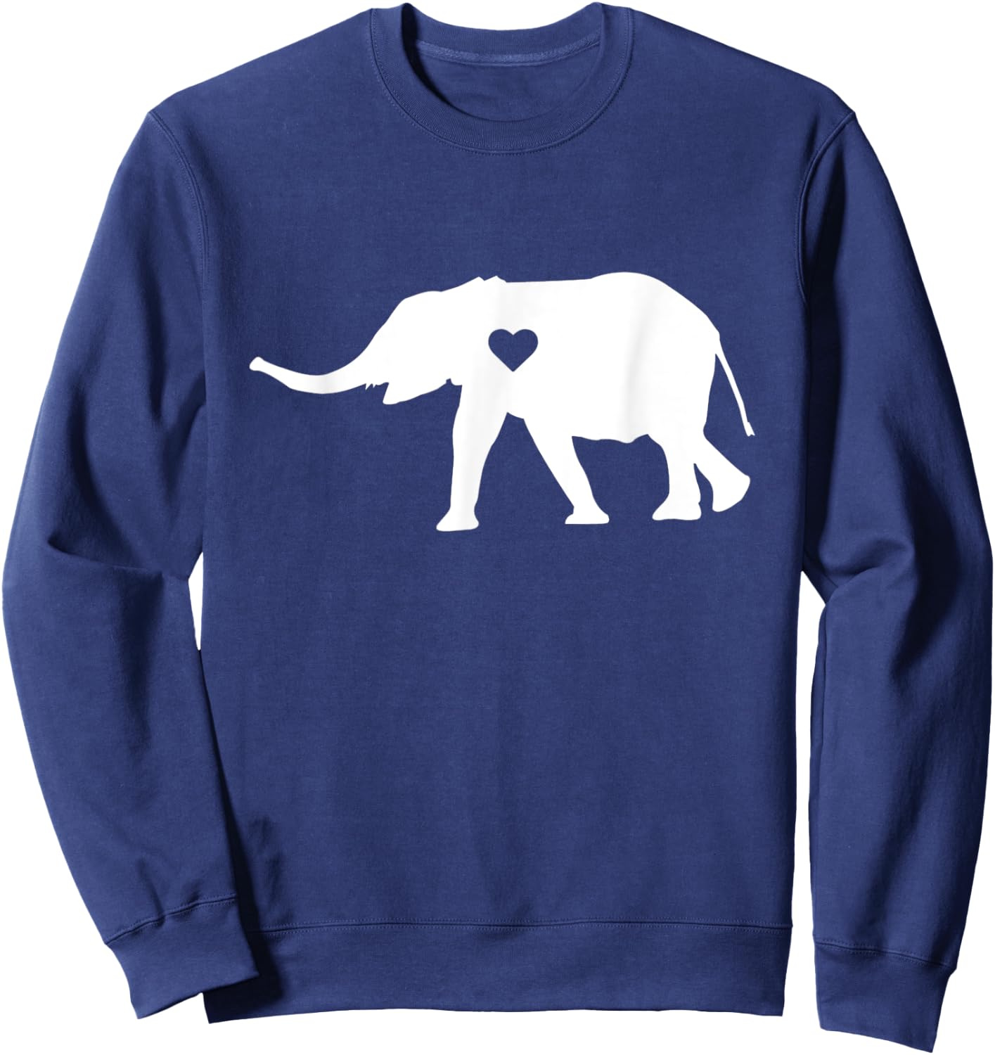 Love Heart Elephant Silhouette Gift Sweatshirt - Sweatshirt | Navy